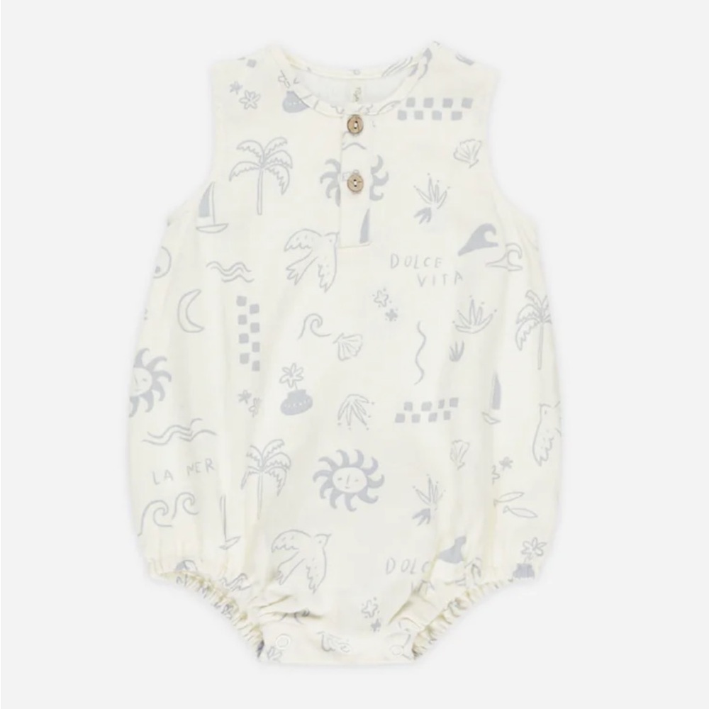 In Search Of Rylee + Cru Beau Romper Mediterranean Print